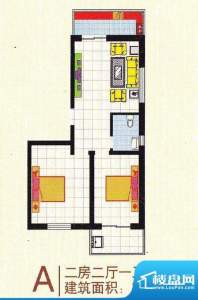 御沁园户型图A 2室2面积:85.71m平米