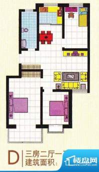 御沁园户型图D 3室2面积:112.97m平米