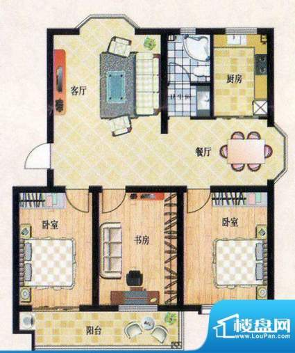 平章府1户型 3室2厅面积:112.80平米