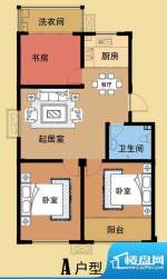 海盛花苑二期A户型标面积:105.51平米