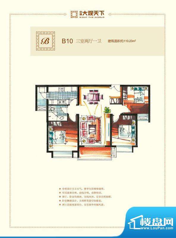 中建大观天下一期锦面积:110.23平米