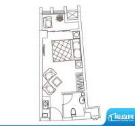 领秀杰座公寓户型3 面积:40.44平米