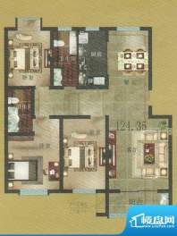 金江华城3户型 3室2面积:124.35平米