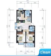 滨海花园9#楼A户型 面积:88.81平米