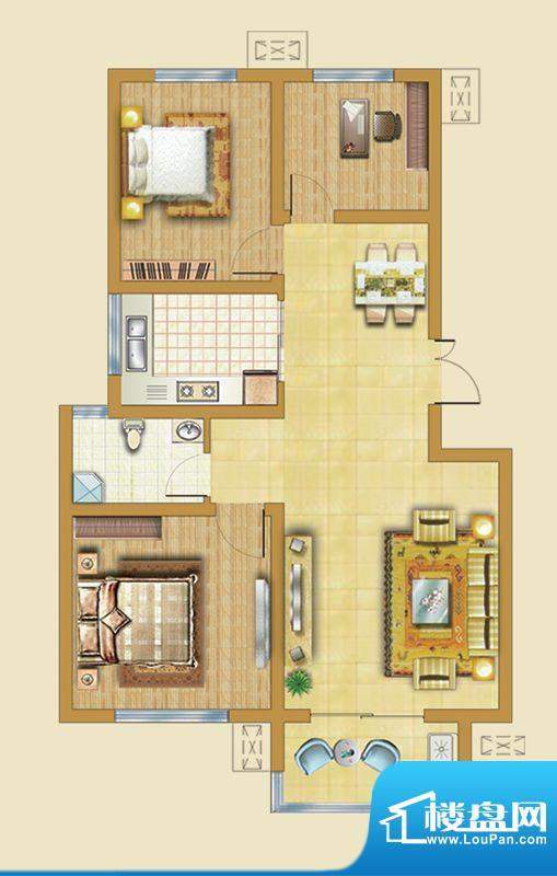 领世新城多层住宅3户面积:99.25平米