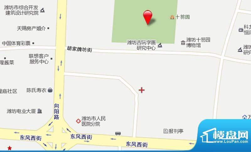 潍坊十笏园商业文化街区位置图