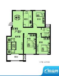 龙耀锦都F2户型 3室面积:115.00平米