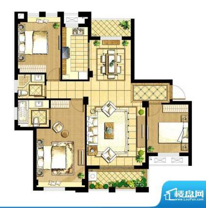 城市空间G5户型 3室面积:128.00平米