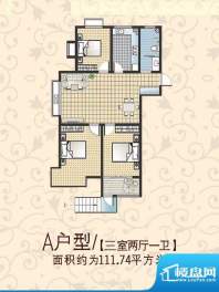 翡翠明珠1-4号楼高层面积:111.74平米