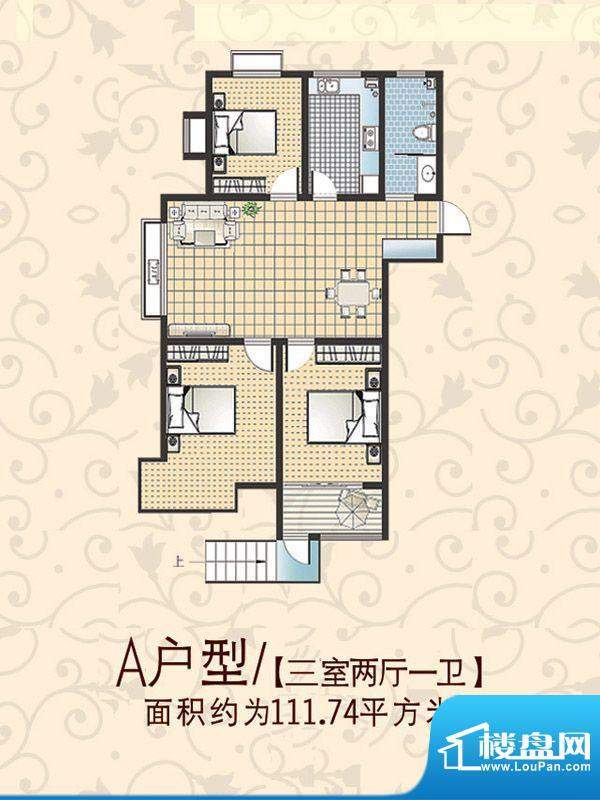 翡翠明珠1-4号楼高层面积:111.74平米