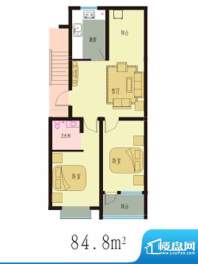 吉祥福海苑多层3户型面积:84.80平米