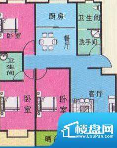 华仕家园C户型 3室2面积:144.61平米