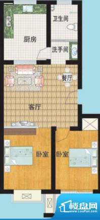 宜辉现代城A户型 2室面积:81.45平米