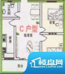 正大公寓C户型 2室2面积:50.00平米