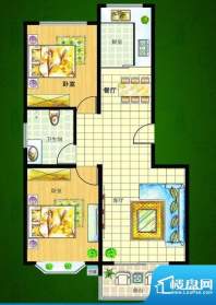 新华名郡D户型 2室1面积:87.44平米