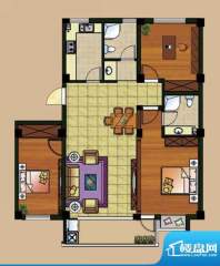 西城首府B2户型 3室面积:110.00平米