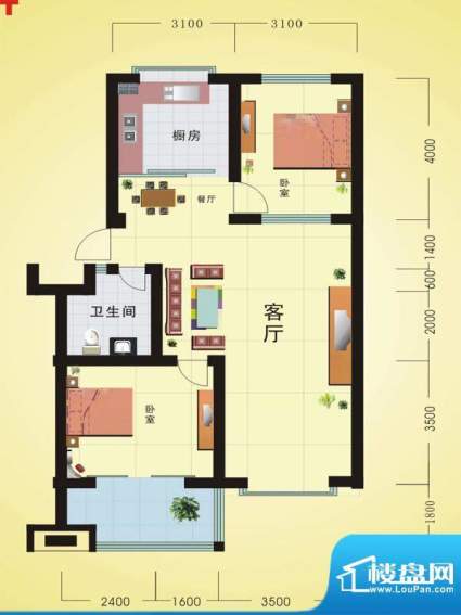 寒亭区商业总公司小面积:97.43平米