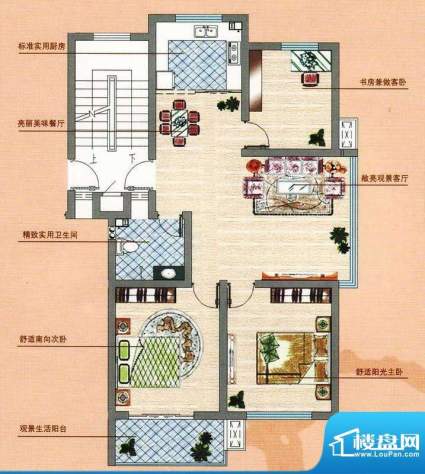 凤鸣郡K户型 3室2厅面积:88.00平米