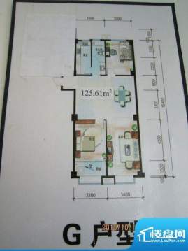 万豪居一期住宅G户型面积:125.61平米