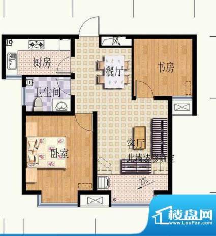 华光嘉苑3#2户型 2室面积:74.71平米