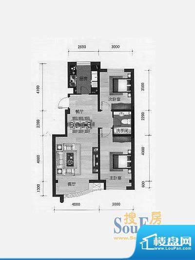 林海景天林丰苑1 2室面积:87.00m平米