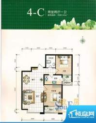 橄榄城90.54㎡4-C两面积:90.54m平米