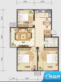 水木清华a2-a 3室2厅面积:95.65m平米