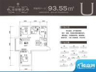 水岸雅居U户型 2室2面积:93.55m平米