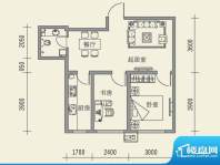 锦湖花园户型图8 2室面积:68.34m平米