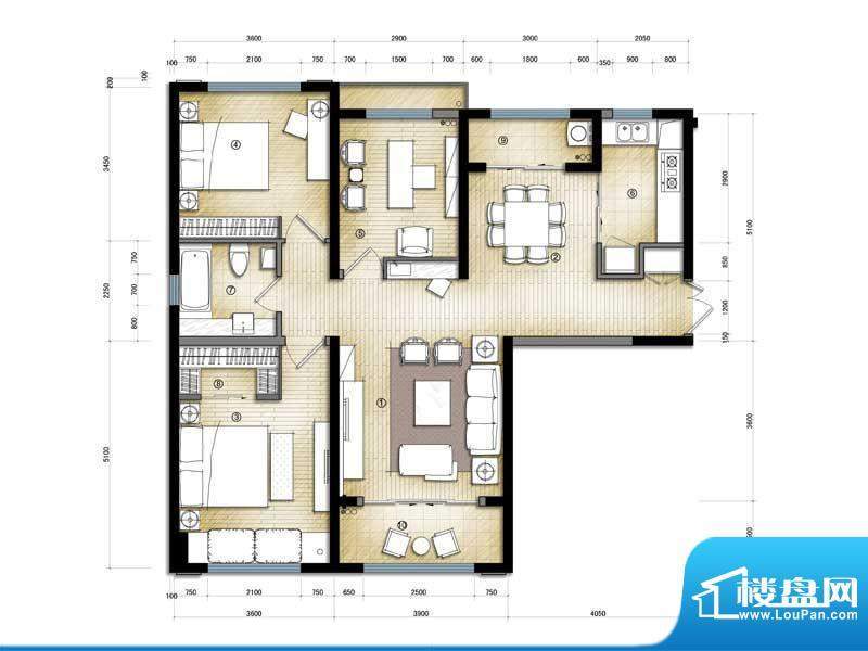 滨海公寓6#D户型3 面积:0.00m平米