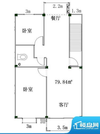 盛業豪庭5#楼标准户面积:79.84m平米