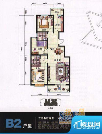 聚富未来城三室两厅面积:116.10m平米