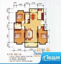城市风情E户型 3室2面积:128.76m平米