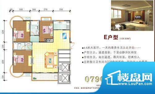 青竹园E户型 3室2厅面积:139.23m平米