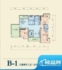 新鹰国际B-1户型 3室面积:128.40m平米