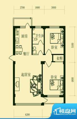 龙脉海景花园4号楼标面积:92.00m平米