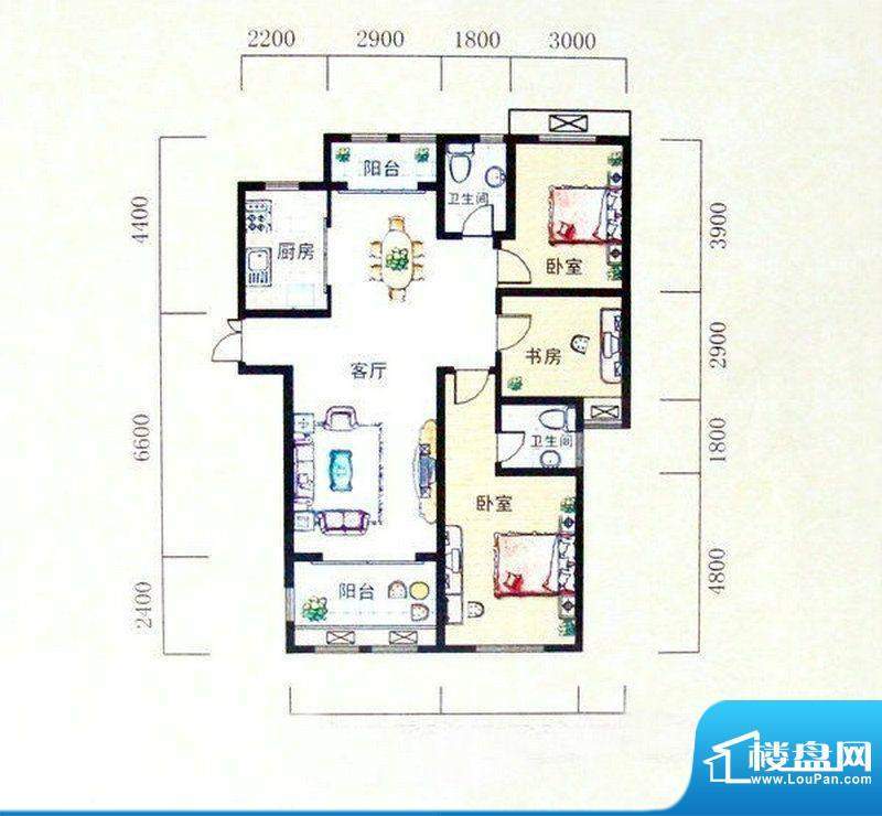 新新尚层C户型 3室2面积:125.00m平米