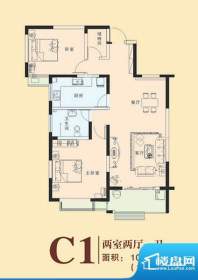 莱特名苑C1户型 2室面积:107.03m平米
