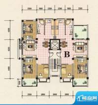 君和花园B户型 2室2面积:93.00m平米