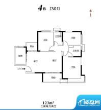 恒大御景湾4栋301户面积:123.00m平米