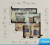 滨江俊园U户型 3室2面积:144.00平米