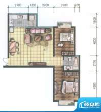 湖泉湾1号CB户型 2室面积:90.46平米