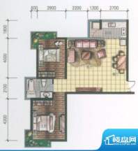 湖泉湾1号CC户型 2室面积:92.05平米