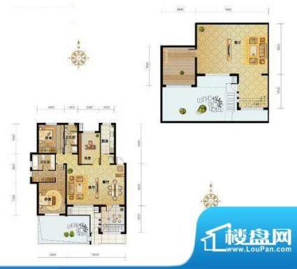 左岸公元A户型一层地面积:243.62平米