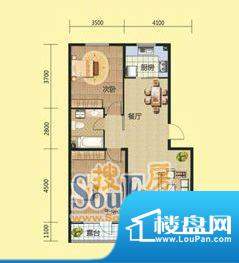 左岸公元D户型标准层面积:83.00平米