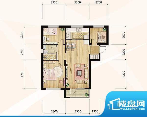 博圣·御府龙湾户型面积:86.50平米