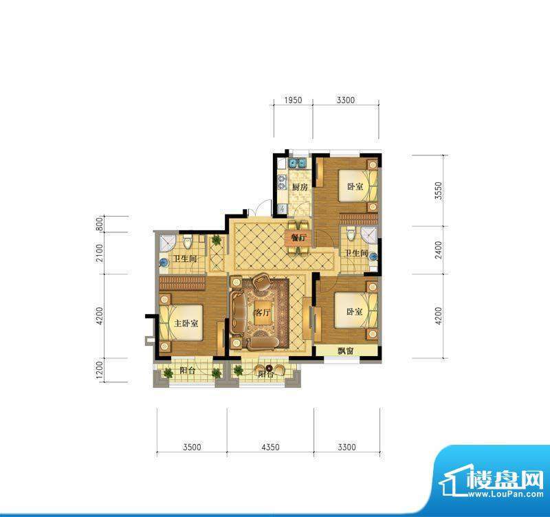 澳海澜庭7#127.5户型面积:0.00平米