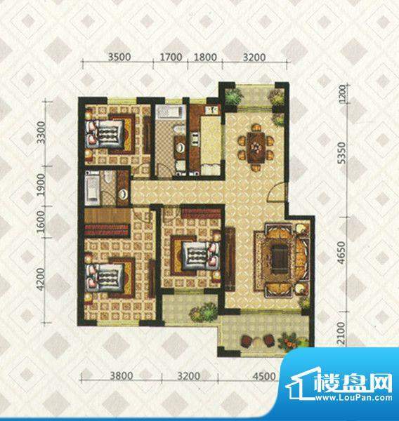 绿地·剑桥G3’2 3室面积:130.00平米