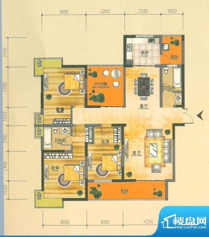 保利宁湖峰境N1-D户面积:149.00平米