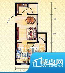 新华国际公寓b户型3面积:54.51平米
